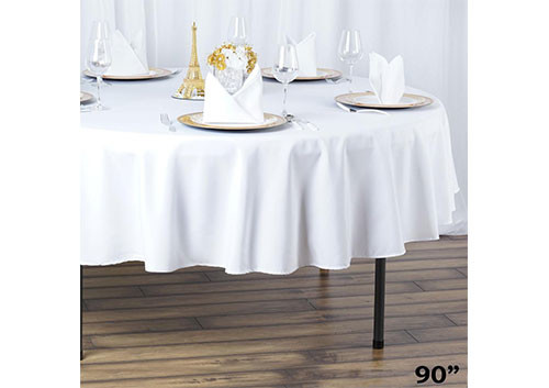 white round table linens